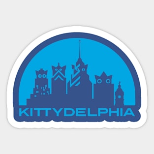 Kittydelphia Logo - blue sky Sticker
